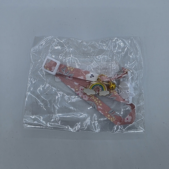 Floral Pink & Rainbow Charm Safety Break Away Cat Collar - Picture 6 of 8